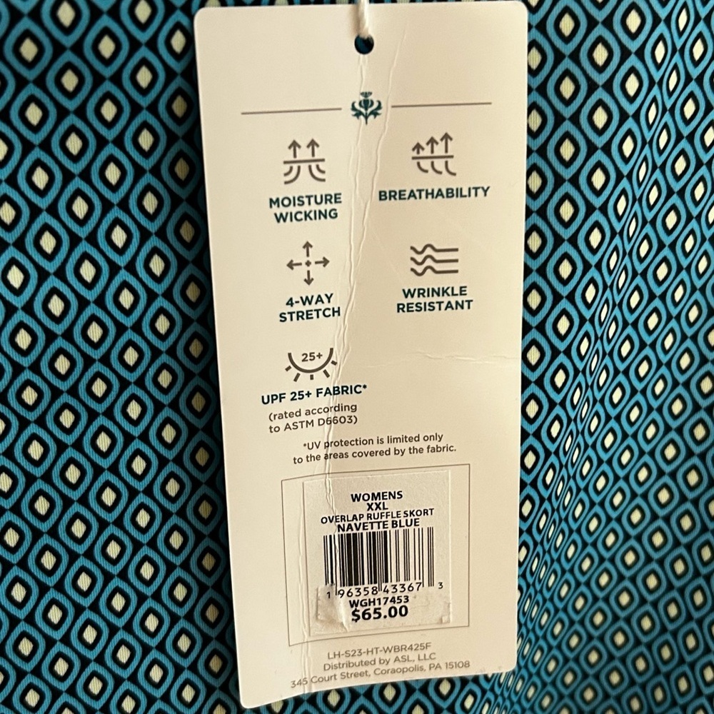 Lady Hagen Overlap Ruffle Golf Skort XXL Blue Built-In Shorts Tennis Activewear - Picture 8 of 8